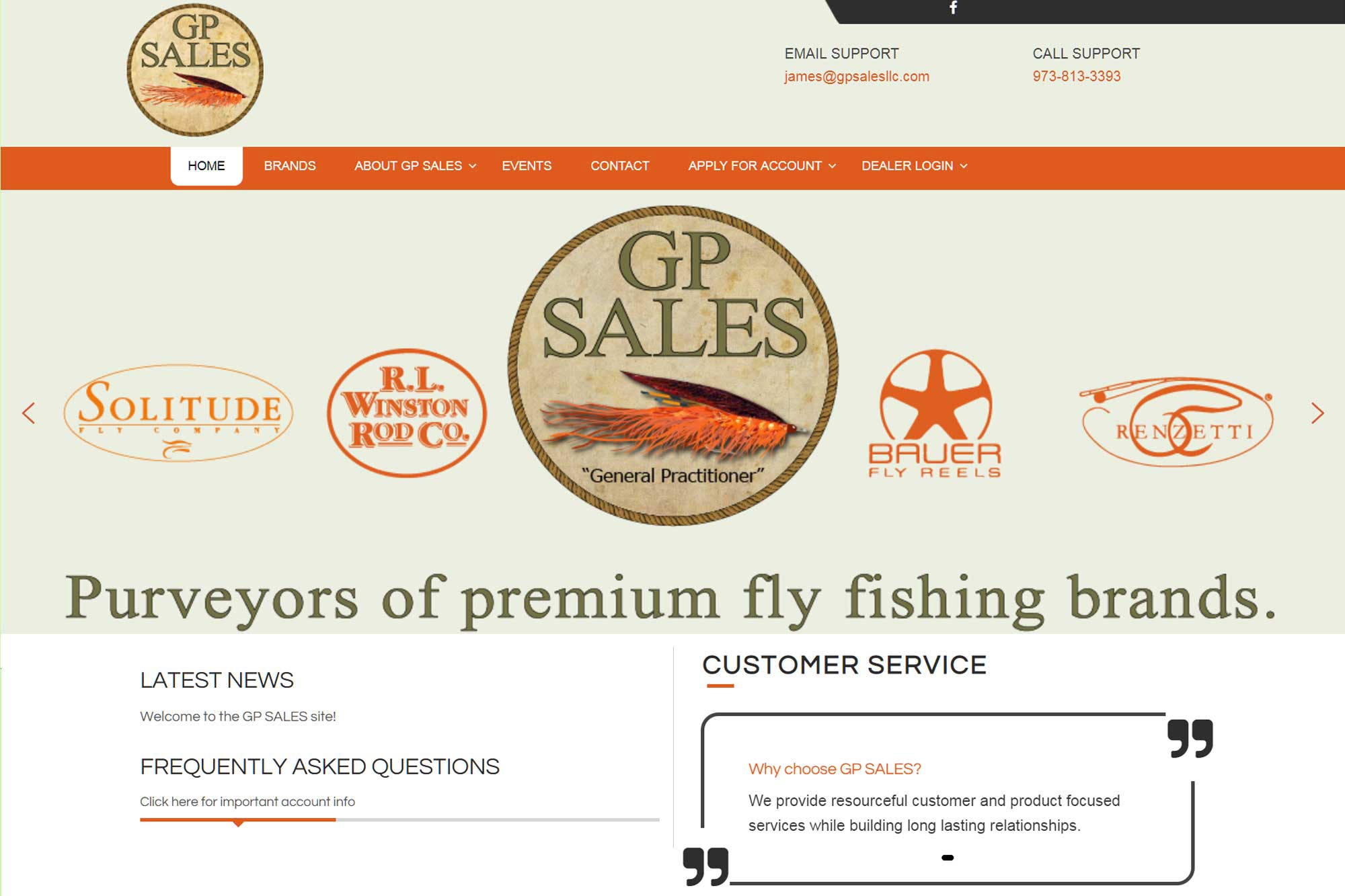 Example of Wordpress website for GP SALES 